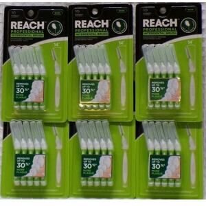 Lot of 6 Reach Professional Interdental Brush Wide 10 Cleaners Each